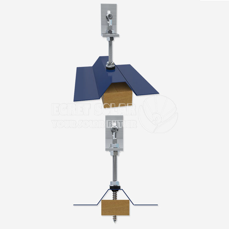 Solar L-feet Hanger Bolt ສໍາລັບ Corrugated ຫຼື Trapezoidal Sheet Metal